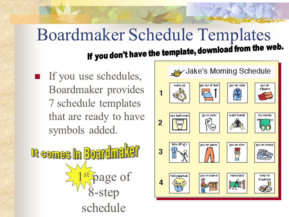 boardmaker schedule pictures